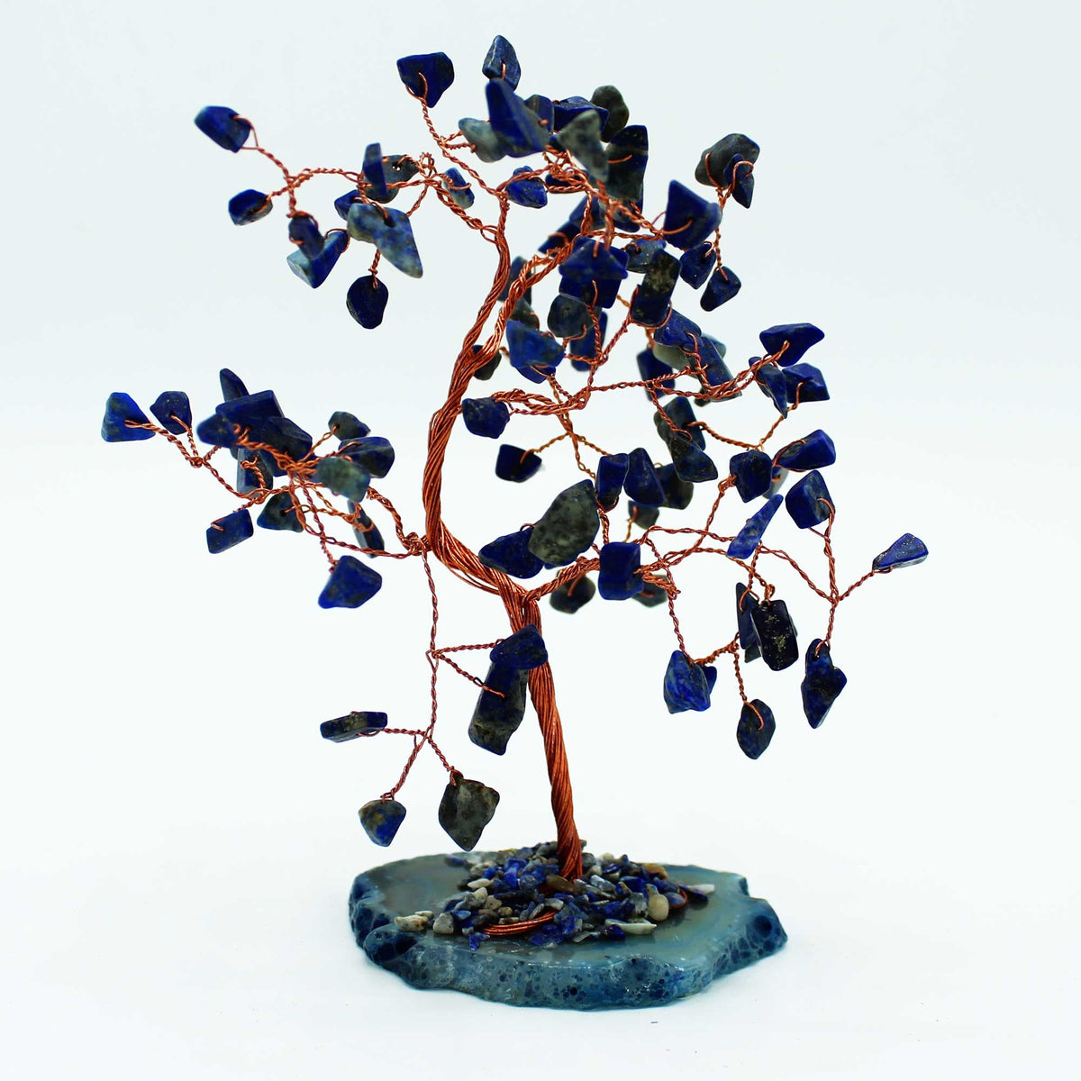 Lrg Gemstone Tree - Sodalite on Blue Agate Base (100 stones) - view 2