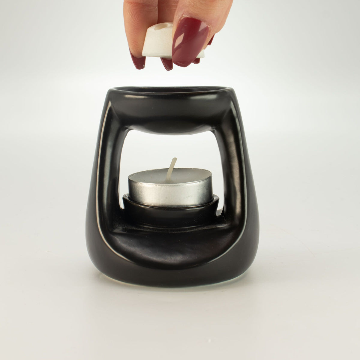 Ceramic Zen Oil Burner - Small Classic - Matt Black - view 5