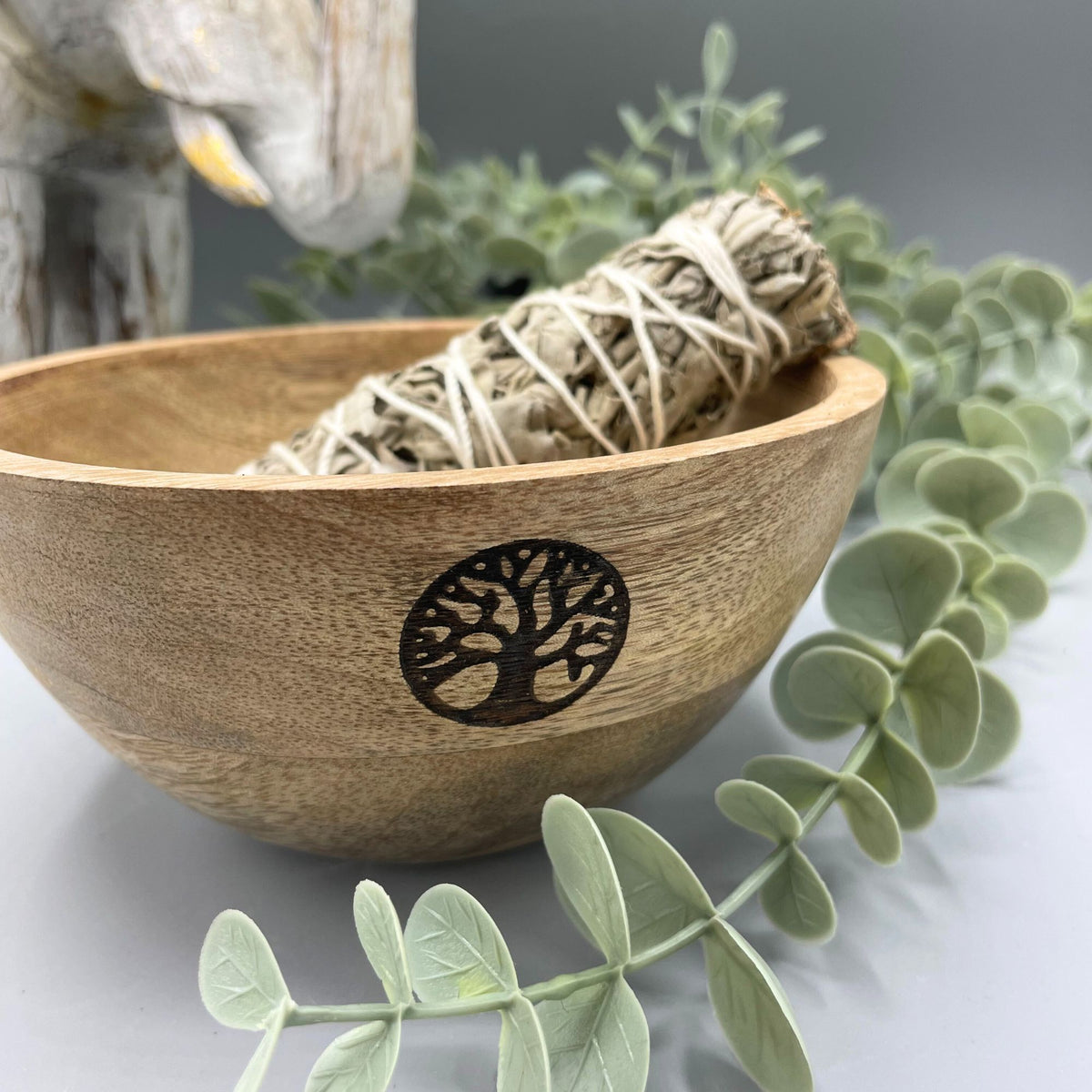 Wooden Smudge Bowl - Tree of Life - Large - view 2