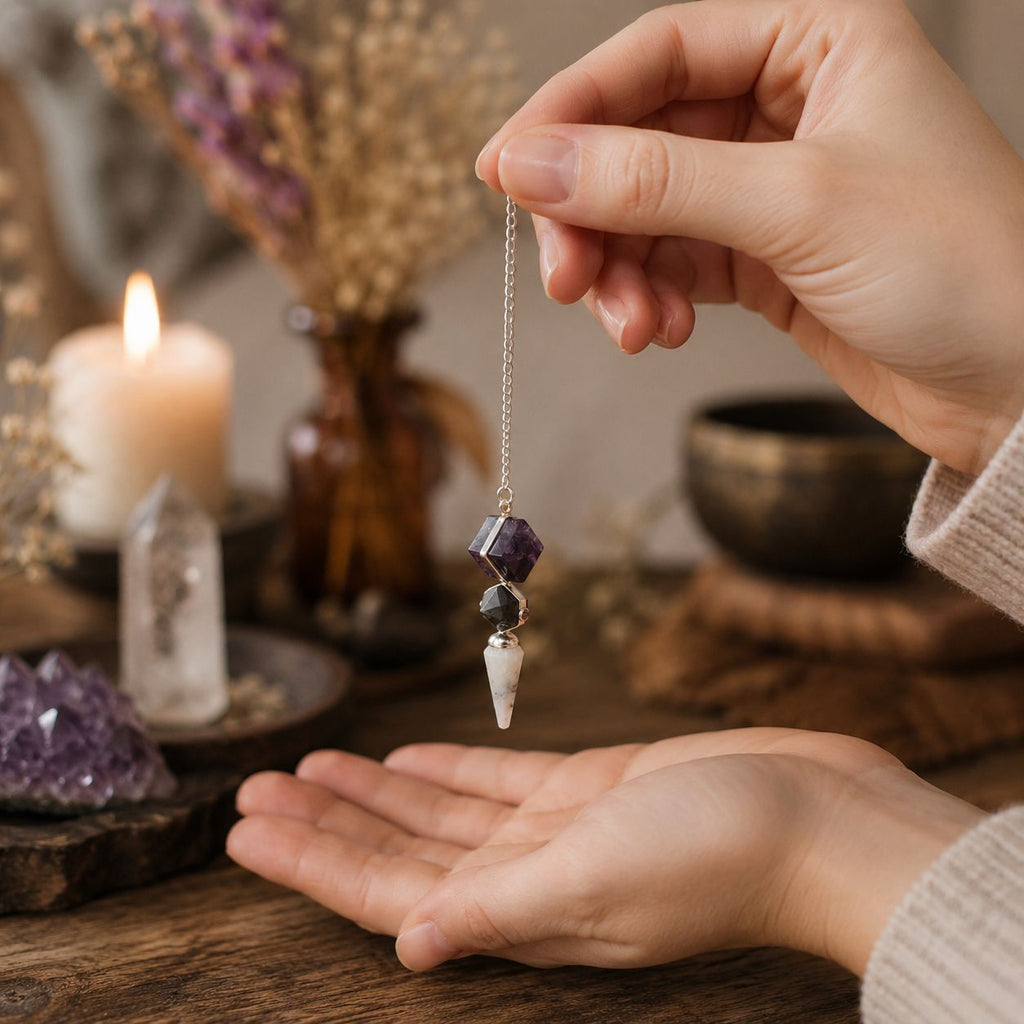 Psychic Gateway Edition - Three Piece Pendulum - Multi Fluorite - Labradorite - Rainbow Moonstone - view 3