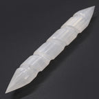 Selenite Spiral Wand - Pointed Ends - view 2