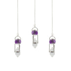 Seeker of Truth - Double Power Pendulum - Amethyst Globe - Clear Quartz Double Terminated