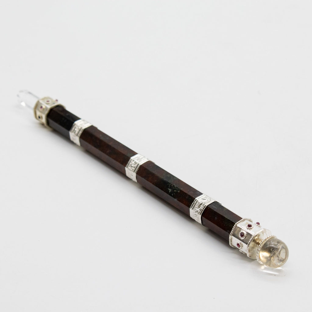 Bloodroot Sovereign Wand - Extra Long Fancy Jasper Magic - Crystal Ball top - 26cm - view 2
