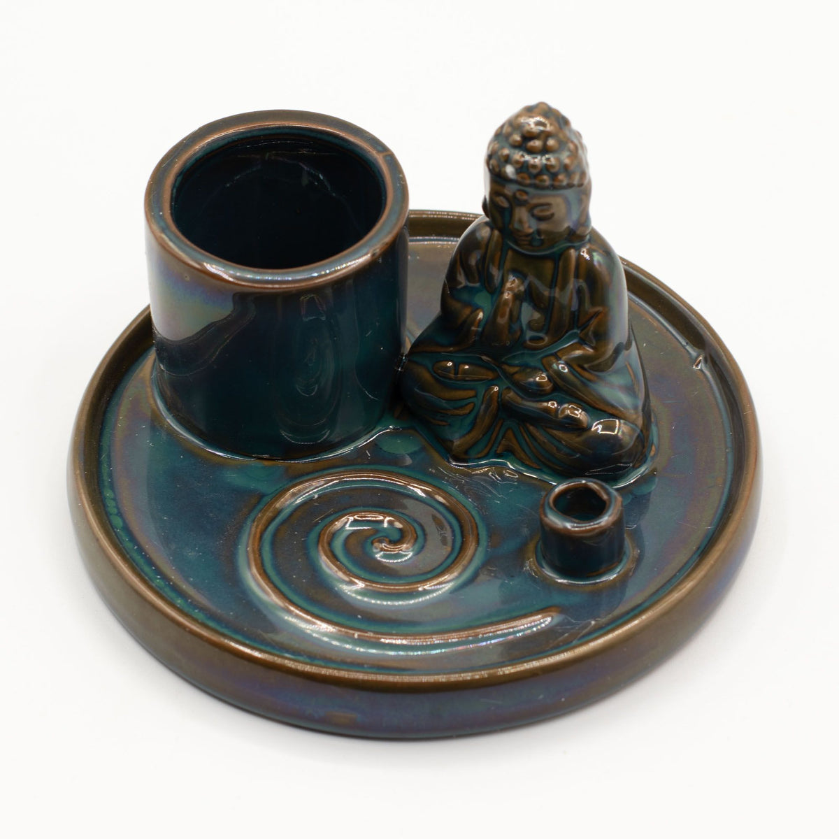 Multi Purpose Buddha Incense Plate - Ceramic Blue - view 7