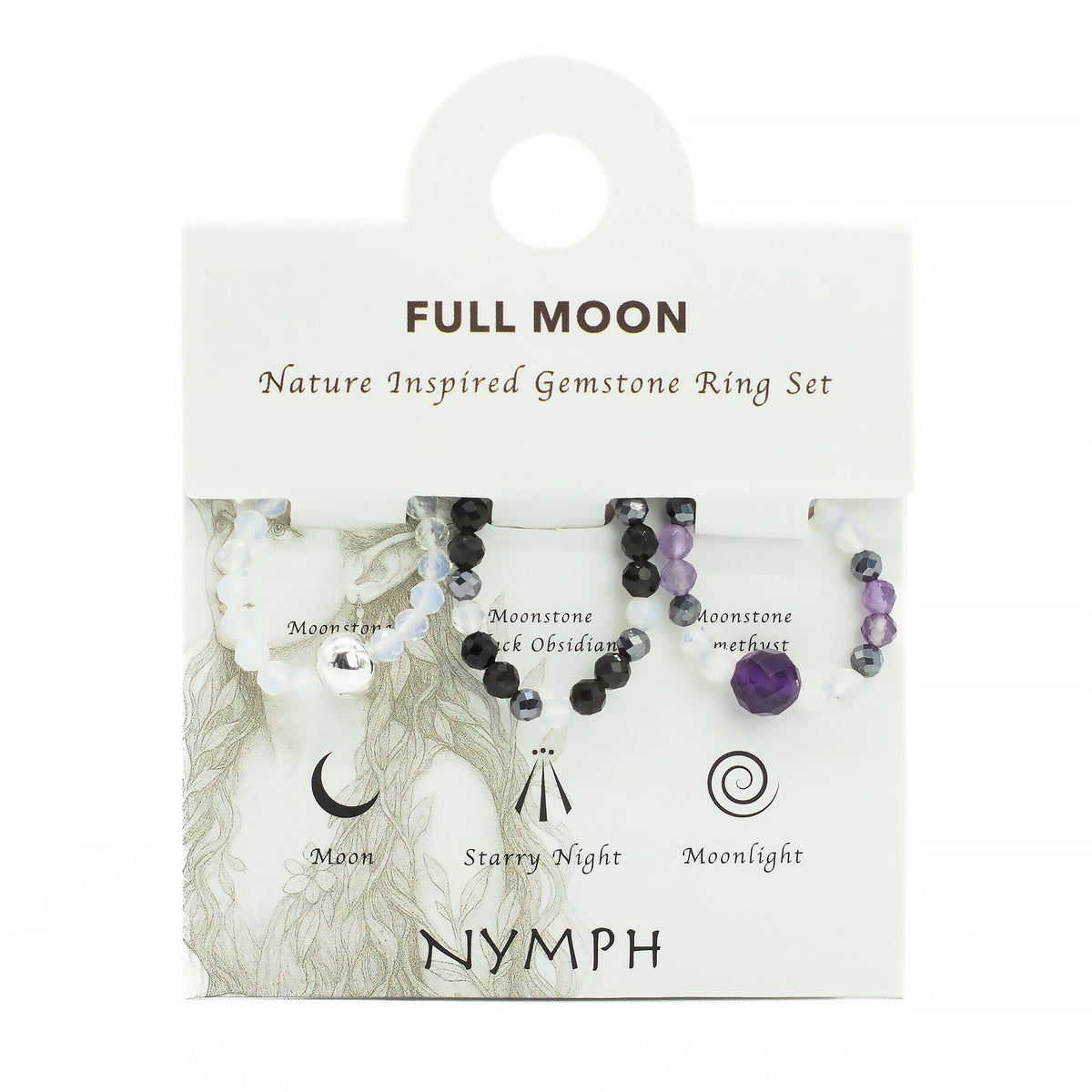 Nymph Spirit Gemstone Ring Set - Full Moon - view 9