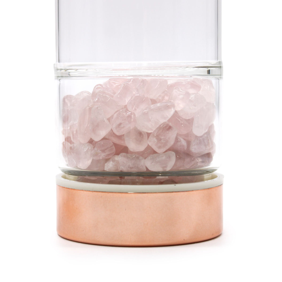 Crystal Glass Tea Infuser Bottle - Rose Gold - Rose Quartz - view 3