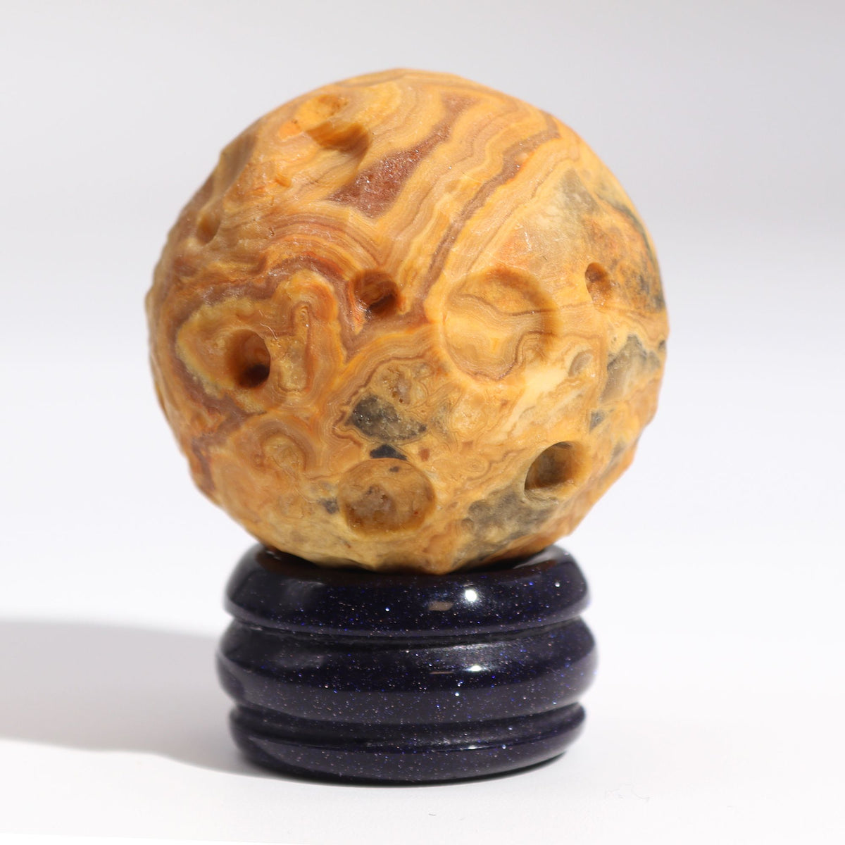 Crazy Lace Jasper Planet on a Goldstone Stand (MERCURY) - view 2