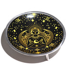 Triple Leg Enamelled Offering Plate - Gold Goddess on Black - view 4