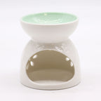 Classic White Oil Burner - Floral with Teal Well - view 3