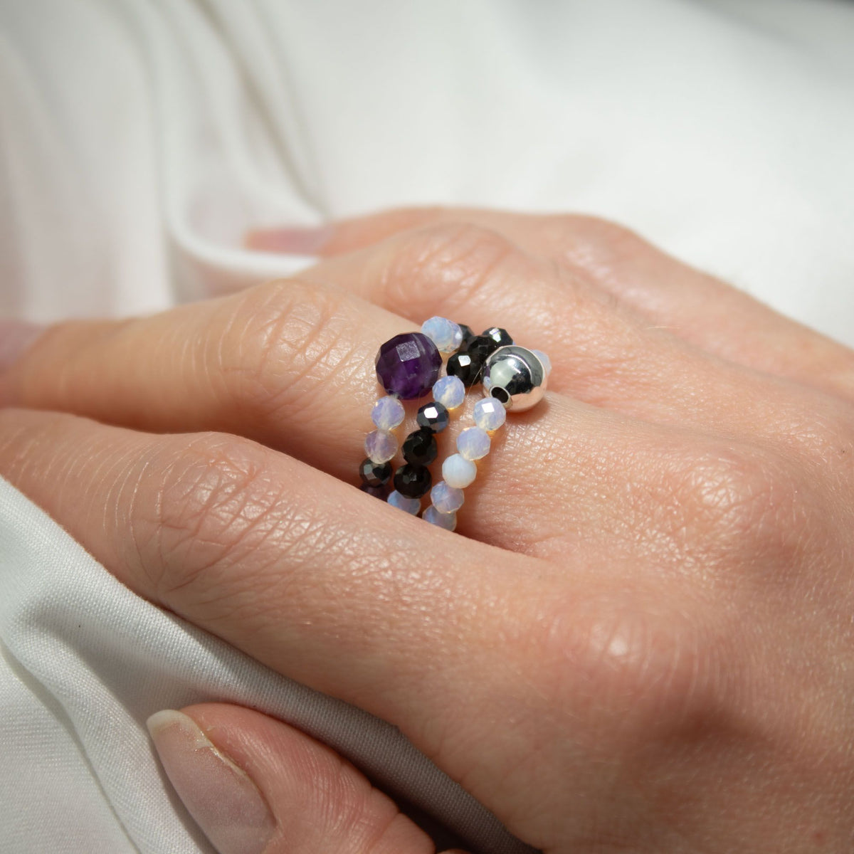 Nymph Spirit Gemstone Ring Set - Full Moon - view 8