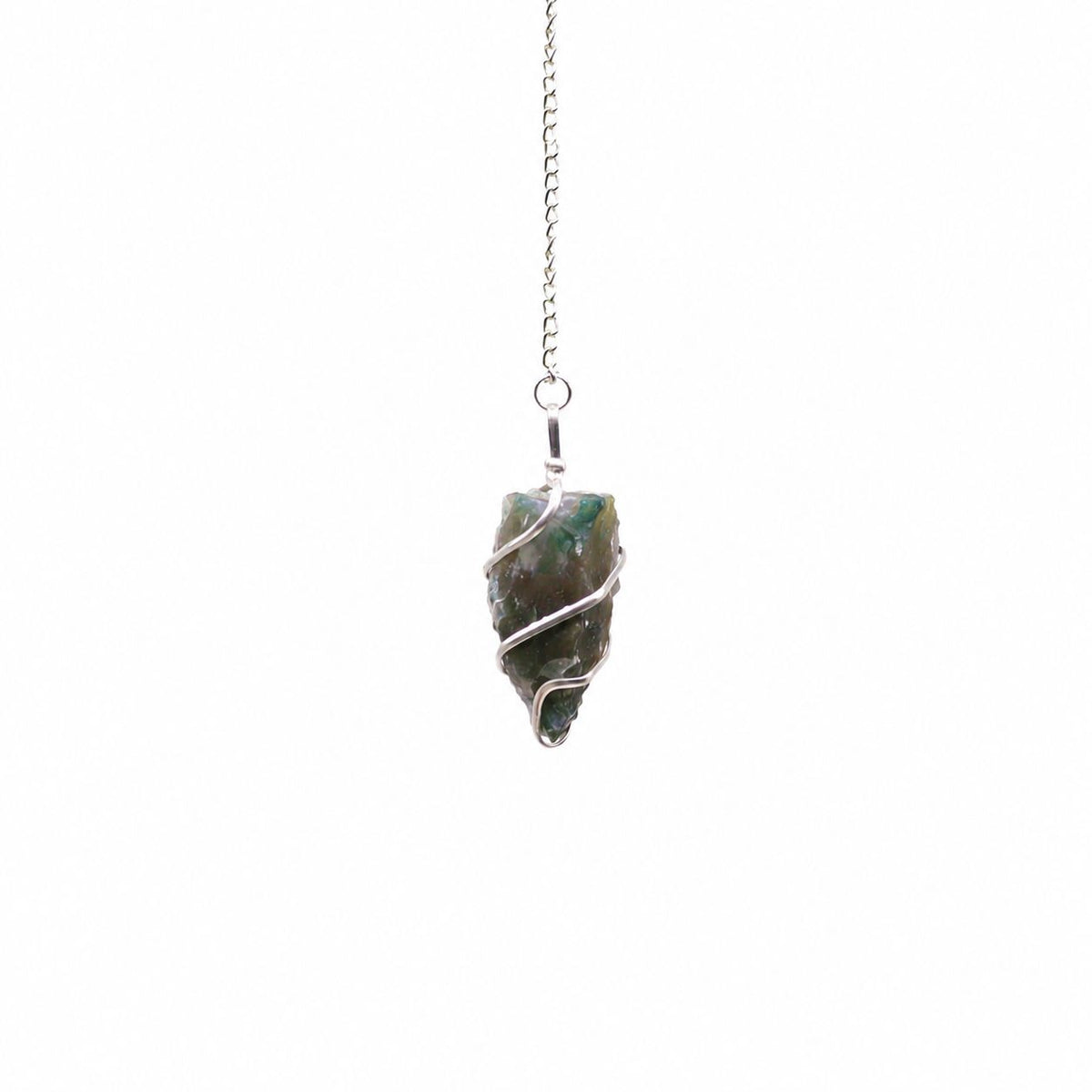 Raw Gemstone Pendulum - Moss Agate - view 3