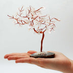 Lrg Gemstone Tree - Rock Quartz on Black Agate Base (100 stones) - view 2