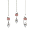 The Heart Whisperer - Double Power Pendulum - Rose Quartz Globe - Clear Quartz Double Terminated