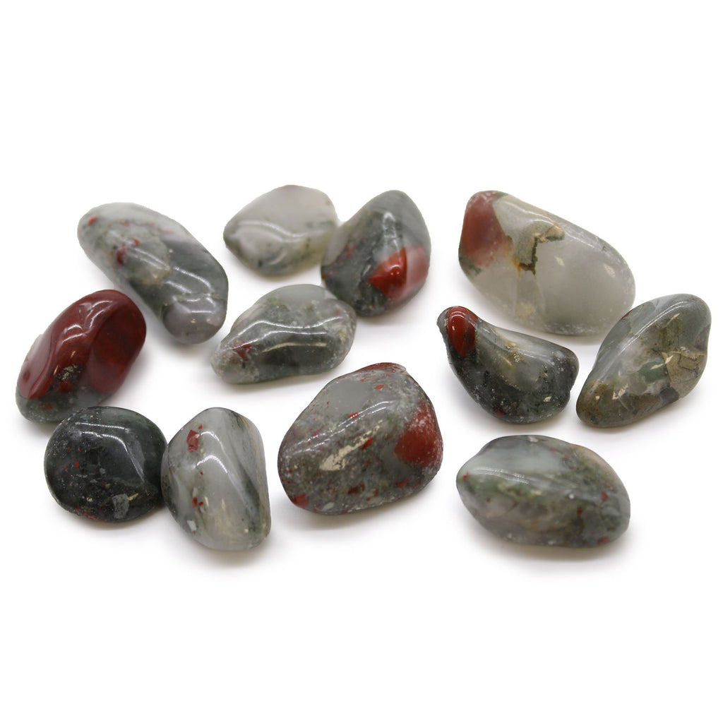 Medium African Tumble Stones - Bloodstone - Sephtonite (Pack of 12)