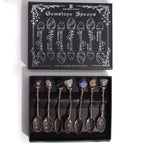 Set of 7 Bronze Gemstone Crystal Witch Spoons - view 3