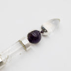 Celestial Prism Wand - Amethyst Moving Crystal Sphere Quartz-Style Stem - 12cm - view 7