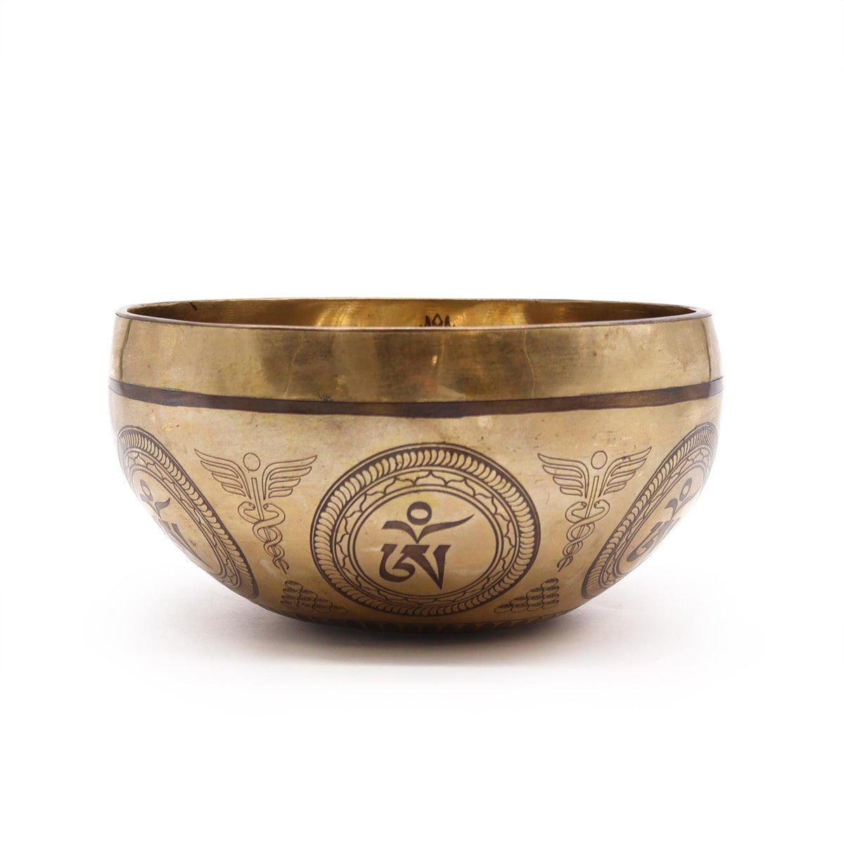 Tibetan Singing Bowl - Engraved Bodhi Tree Buddha