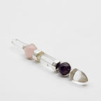 Celestial Prism Wand - Amethyst Moving Crystal Sphere Quartz-Style Stem - 12cm - view 2