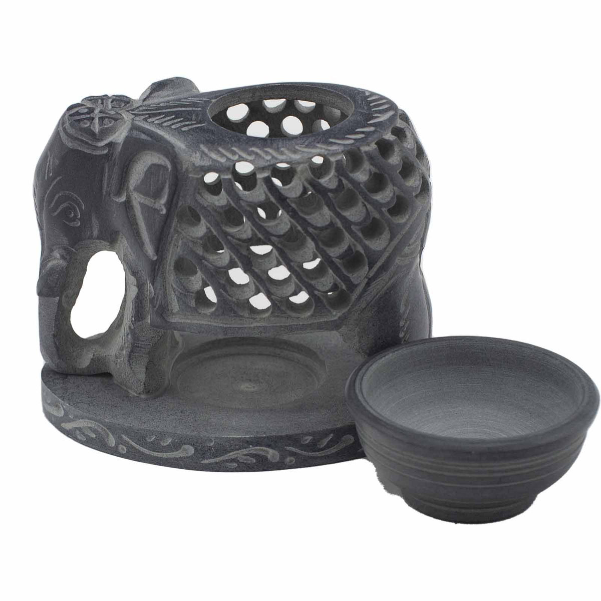 Soapstone Oil Burner - Standing Elephant - view 3