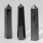 Large black tourmaline six face obelisk point with a mirror polish - view 5