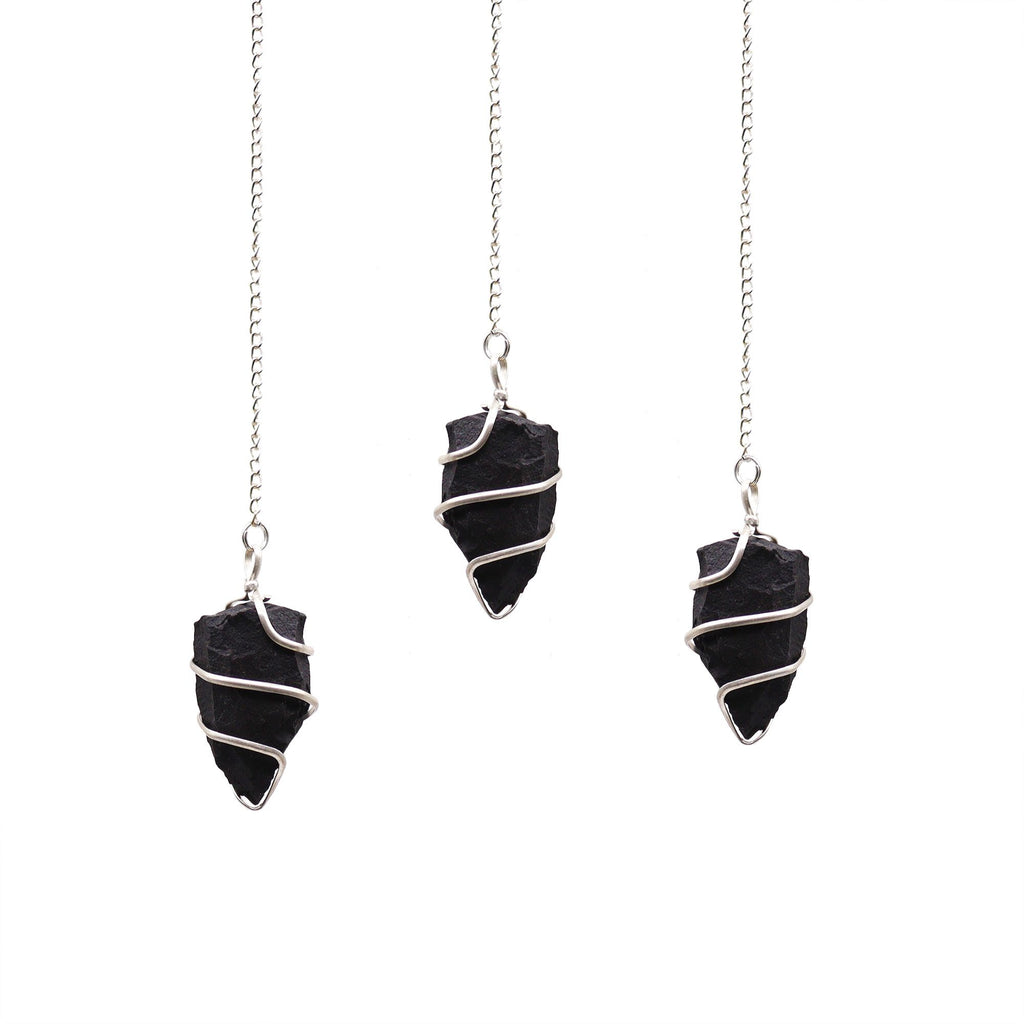 Raw Gemstone Pendulum - Black Agate - view 2