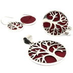 Tree of Life Silver Pendant - Coral Effect - view 2