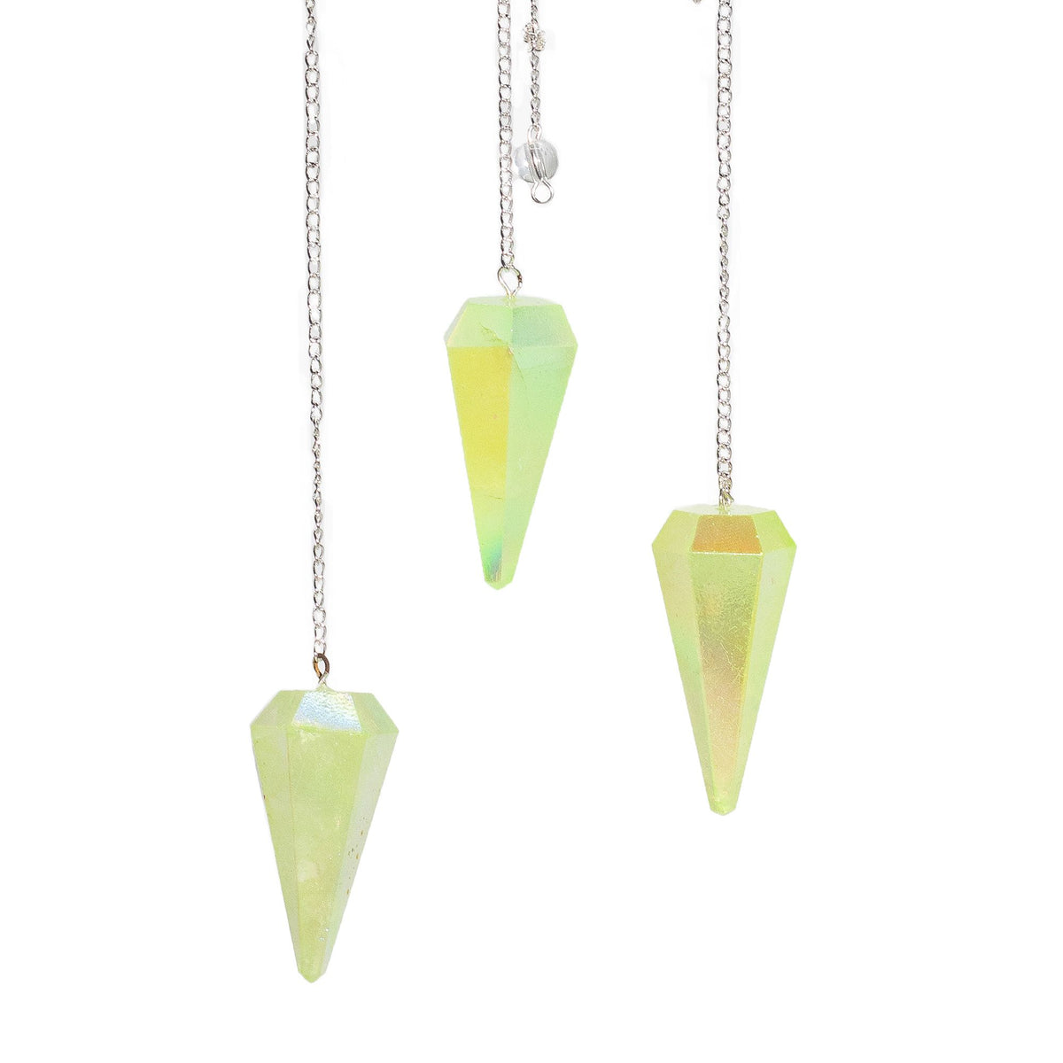 Six Sided Crystal Pendulum - Aurora Quartz, Pale Green - view 3