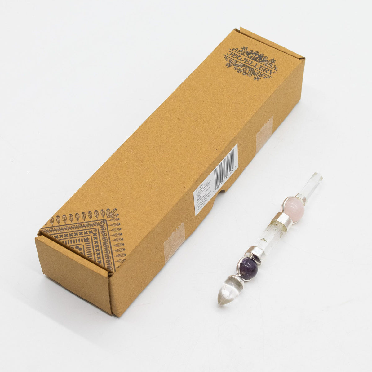 Celestial Prism Wand - Amethyst Moving Crystal Sphere Quartz-Style Stem - 12cm - view 3