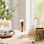 The Moon Chamber - Combo Piece Copper Pendulum - Clear Quartz & Sunstone - view 3