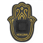Healing Incense Plate - Black & Gold Lava-Stone Effect - view 2
