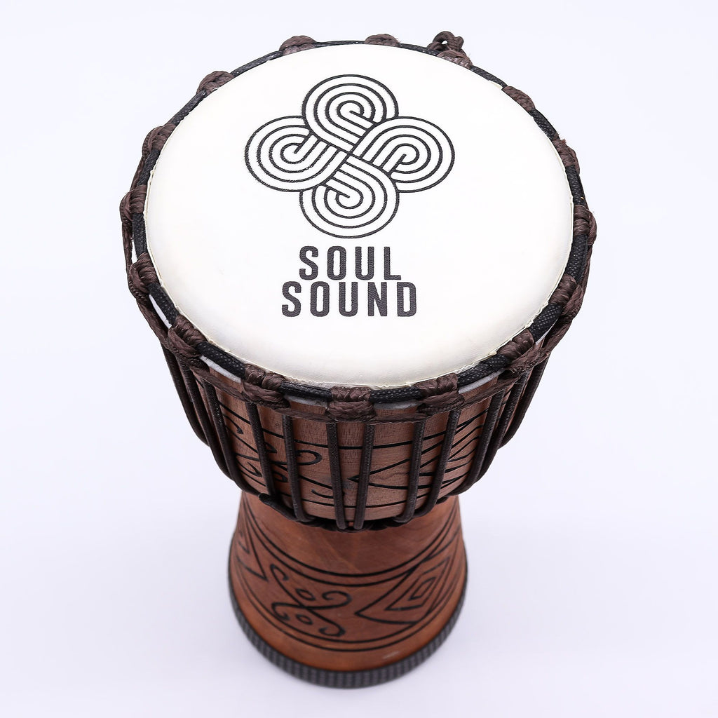 Medium rope tuned djembe drum, hand-carved jackfruit body, Soul Sound head - view 3