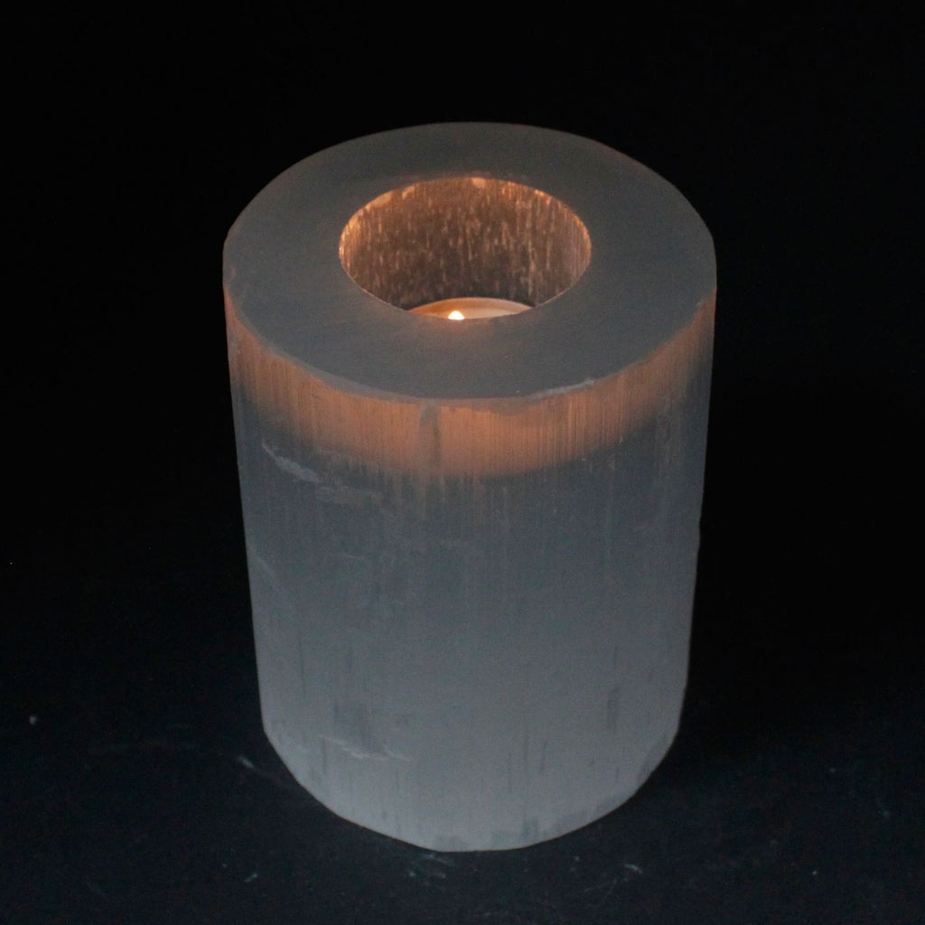 Selenite Cylinder Candle Holder - Small - view 2