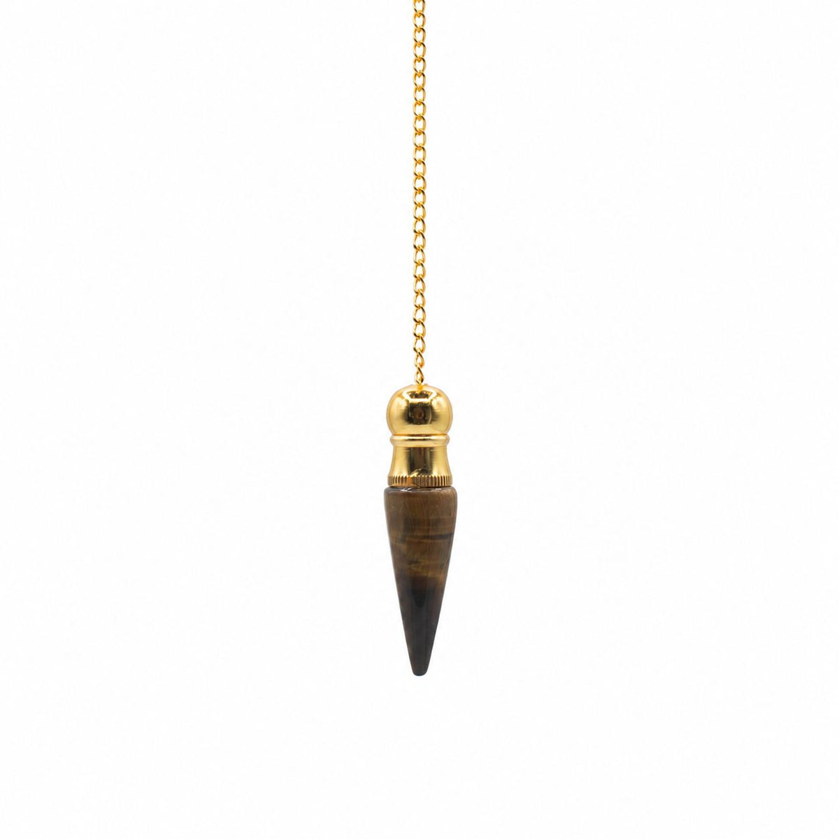 Secret Cavity Discovery of Truth Pendulum - Tiger Eye - Gold Plated - view 2