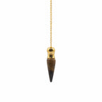 Secret Cavity Discovery of Truth Pendulum - Tiger Eye - Gold Plated - view 2