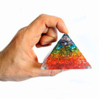 Large Orgonite Pyramid - Chakra Gemchips - view 3
