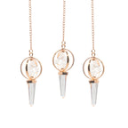 Stellar Gateway - Two Piece Spinning Merkaba Star in Copper Pendulum - Clear Quartz