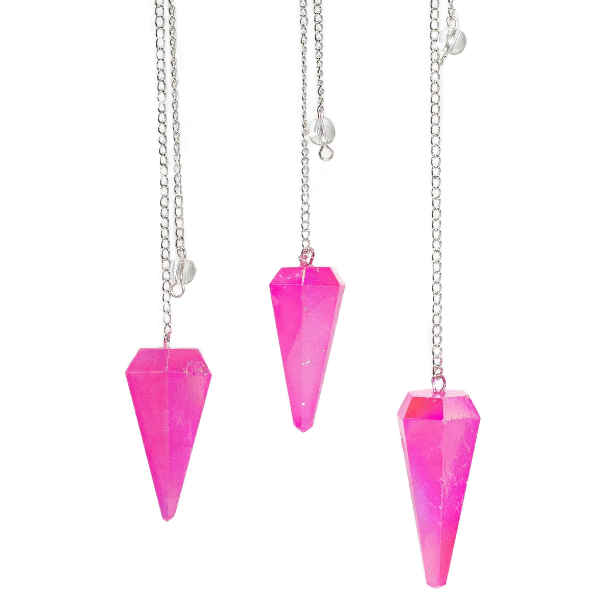Six Sided Crystal Pendulum - Aurora Quartz, Pink - view 2
