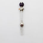 Axis of Grace Wand - Amethyst & Rose Quartz Spheres, Quartz-Style Stem - 12cm - view 2