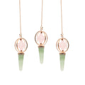 Heart Compass - Two Piece Spinning Merkaba Star in Copper Pendulum - Rose Quartz & Green Aventurine