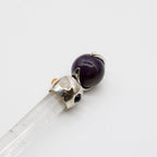 Axis of Grace Wand - Amethyst & Rose Quartz Spheres, Quartz-Style Stem - 12cm - view 3