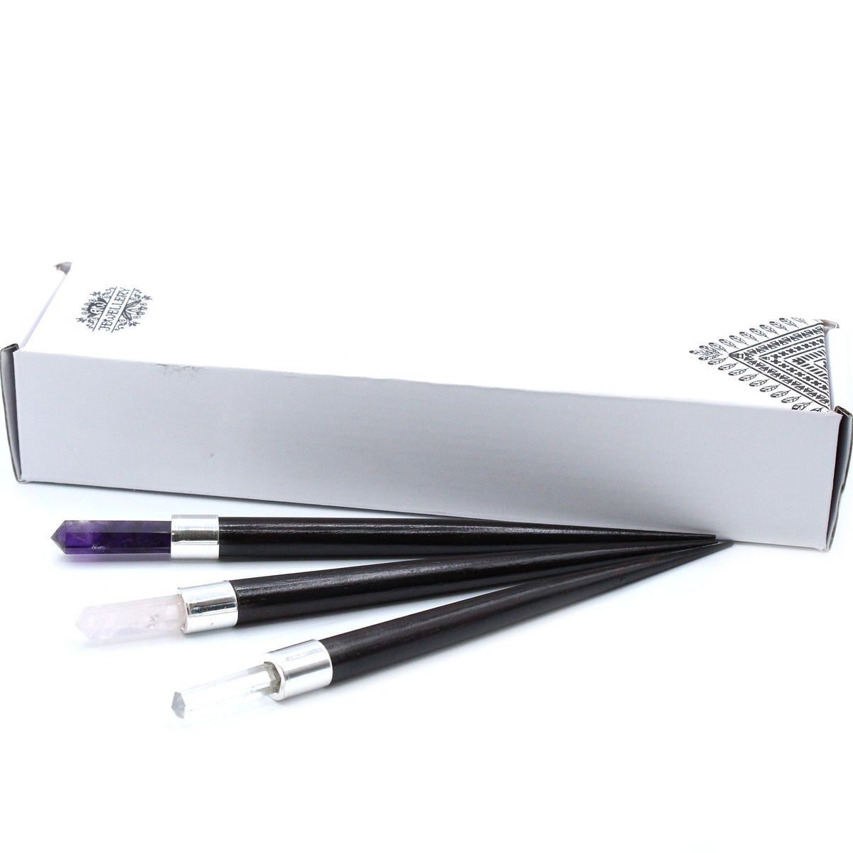 Simple Pointed Healing Wand - Rose, Rock, Amethyst (Pack of 3)