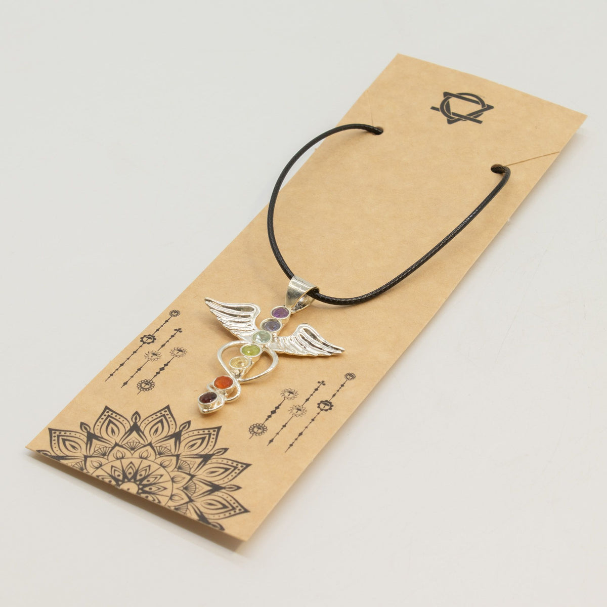 Indian Devotional Pendant - Silver Plated (45cm Cord) - Angel Chakra - view 5