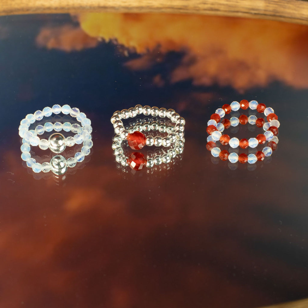 Nymph Spirit Gemstone Ring Set - Blood Moon - view 5