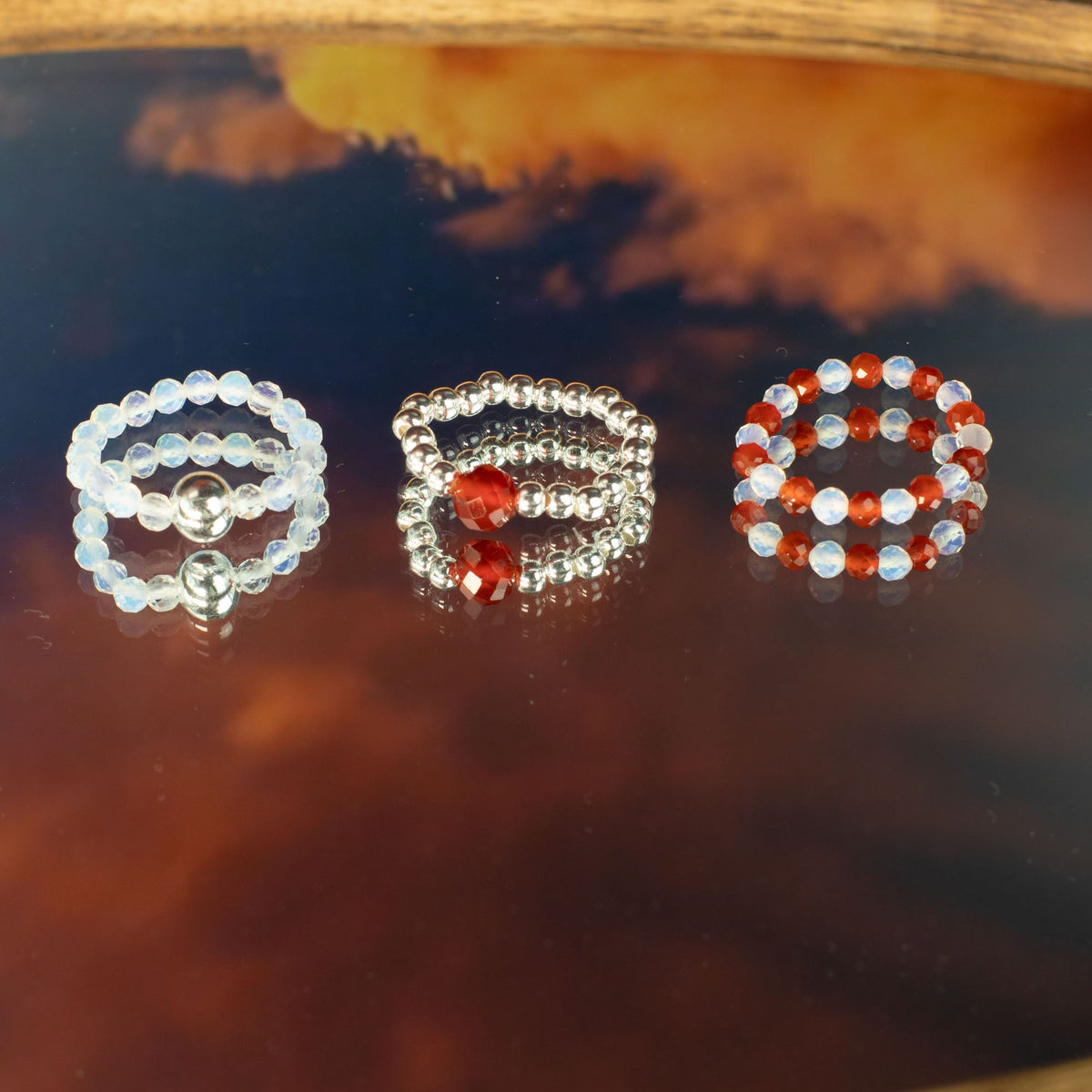 Nymph Spirit Gemstone Ring Set - Blood Moon - view 5