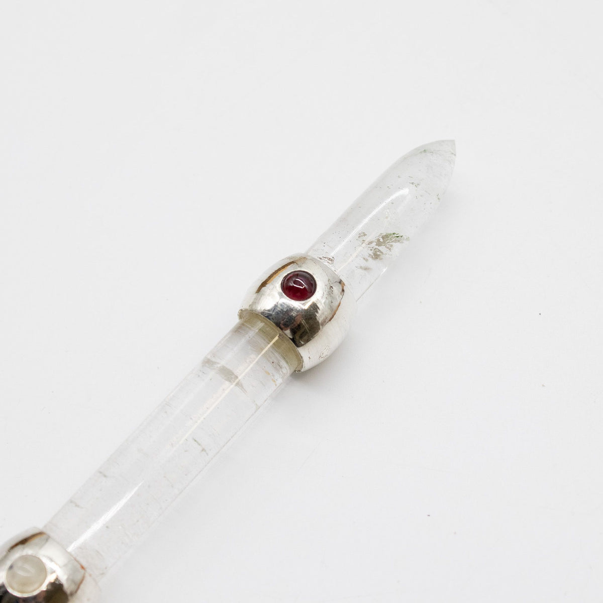 Axis of Grace Wand - Amethyst & Rose Quartz Spheres, Quartz-Style Stem - 12cm - view 4