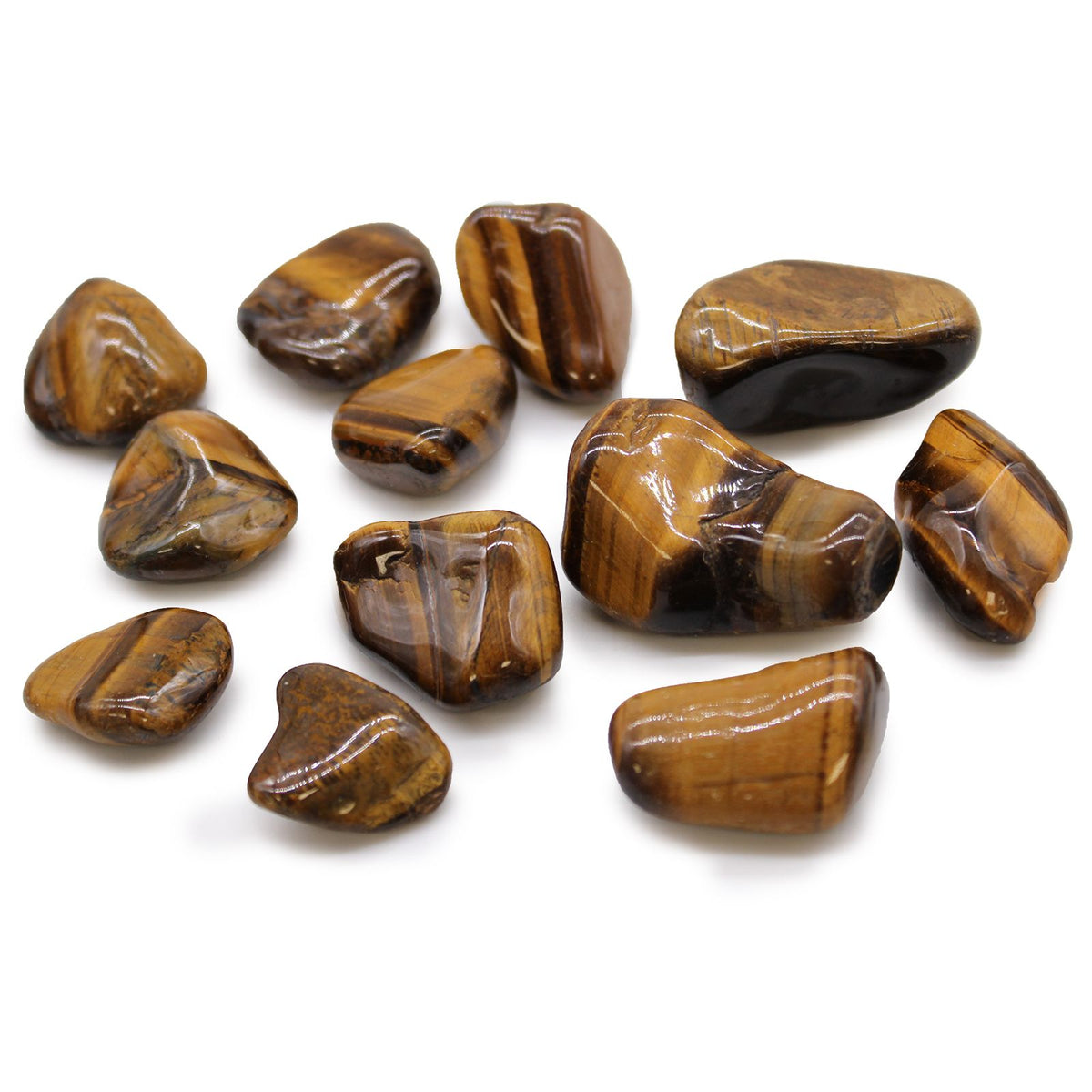 Medium African Tumble Stones - Tigers Eye - Golden (Pack of 12)