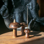 Set of 3 Incense Cone Mushrooms - Mango Wood - view 5