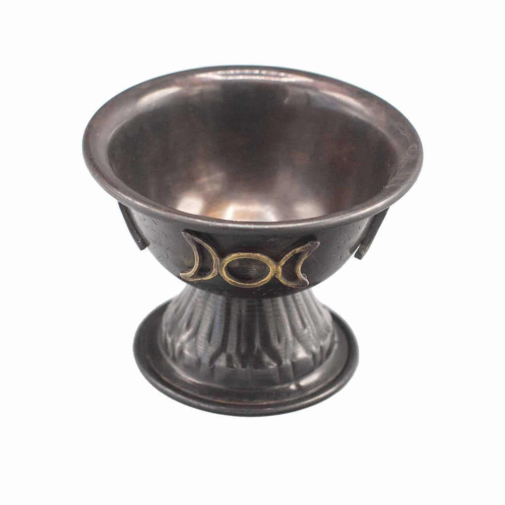 Copper Ritual Chalice - Triple Moon, Antique Finish