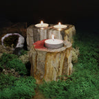 Double petrified wood tealight holder - view 5
