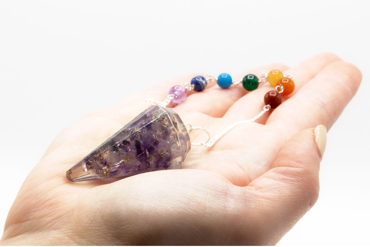 Orgonite Power Chakra Pendulum - Amethyst - view 2